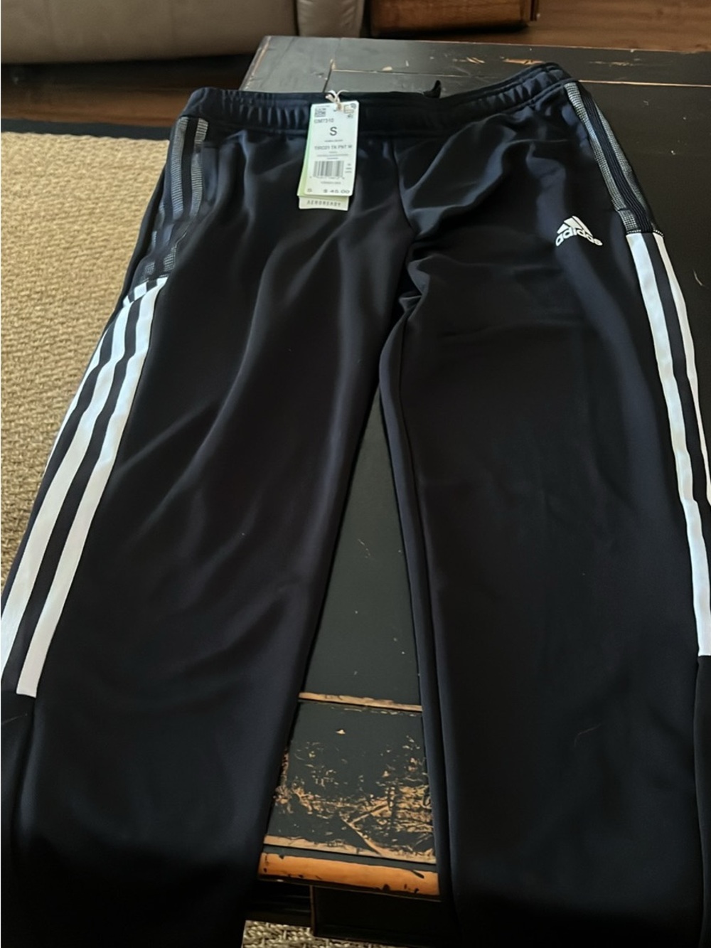 adidas Black Kids Sweatpants with White Side Stripes